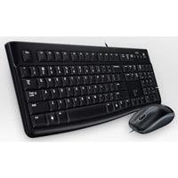 Logitech MK120 Desktop - FR - Tastatur & Maus Set - Französisch - Schwarz