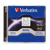 Verbatim M-Disc BD-R, 100 GB, 1 Stück, Blau-weiß Oberfläche