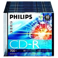 Philips - 10 x CD-R - 700 MB (80 Min) 52x - Slim Jewel Case