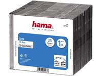Hama CD-hoes slim 1 CD/DVD/Blu-Ray Polystereen Transparant, Zwart 25 stuk(s) (b x h x d) 142 x 125 x 5.2 mm 00051167