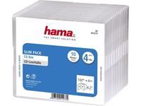 hama 4-voudig CD-hoes slim 4 CDs/DVDs/Blu-rays Polystereen Transparant 10 stuk(s) (b x h x d) 142 x 124 x 10 mm 00051273