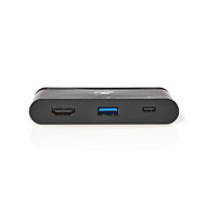 Nedis Computer Hub | USB-C | USB-C / USB 3.0 / HDMI | Power Delivery: 100 W | Zwart