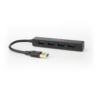 Nedis USB-Hub / 4-Port / USB 3.2 Gen1 / Netzstromversorgung / Stromversorgung über USB / 4x USB