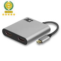 act AC7012 USB-C naar HDMI MST HUB - Dual Monitor 4K@60Hz Aluminium - 13 cm