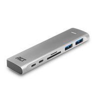 ACT AC7025 USB-C Thunderbolt 3 HDMI Multi Port Adapter 4K - USB-C - 2x USB-A - Kaartlezer