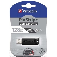 Verbatim (128GB) Store 'n' Go PinStripe USB 3.0 Drive - Black