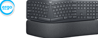 logitech K860 Ergo Keyboard - QWERTZ (Deutsch), RF+Bluetooth 5.0, 10 m, 2x AAA