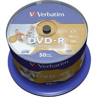 Verbatim DVD-R 16x Spindel full Printable für Inkjetdrucker 4,7GB 50 Stück