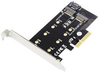 Digitus DS-33170 2 + 1 poorten M.2-controller PCIe Geschikt voor: M.2 SATA SSD, M.2 PCIe NVMe SSD, SATA SSD Incl. Low-Profile slotplaat