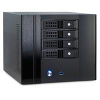 inter-tech SC-4004 - Minitower - Mini-ITX - 4 x 3.5" hot-swap - zonder voeding (Flex ATX) - zwart