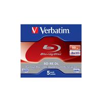 Verbatim 43760 Blu-ray BD-RE DL disc 50 GB 5 stuk(s) Jewelcase