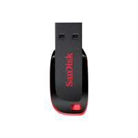 sandisk Cruzer Blade - USB-flashstation - 64 GB - USB 2.0 - elektrisch blauw