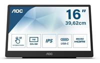 AOC 16T2 portabler Touch Monitor 39,49 cm (15,6 Zoll)