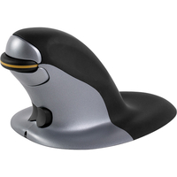 Fellowes Penguin Large - vertical mouse - 2.4 GHz - Schwarz, Silber