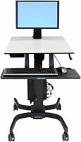 Ergotron WorkFit-C Mobiel zit/sta PC-werkstation 1-voudig 25,4 cm (10) - 61,0 cm (24) In hoogte verstelbaar, Toetsenbordhouder, Kantelbaar, Roteerbaar