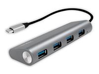 LOGILINK USB3.1 Typ-C Hub UA0309, 4x USB-A, Aluminium