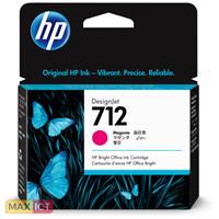 HP 712. Soort: Origineel, Inkttype: Pigmentgebaseerde inkt, Printkleuren: Magenta. Gewicht: 50 g, Breedte verpakking: 114 mm, Diepte verpakking: 25 mm