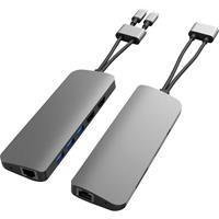 hyperdrive HD392-GRAY USB-C (USB 3.2 Gen 2) multiport hub Ultra HD-geschikt, Met ingebouwde SD-kaartlezer, Met USB-C stekker, Met aluminium behuizing Spacegrijs