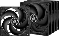 Arctic P12 Pressure Optimised 12cm Case Fans x5, Black, Fluid Dynamic, Value Pack (5 Fans), 6 Year Warranty