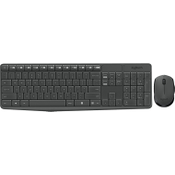 Logitech MK235 Kabellose Tastatur und Maus Deutsch (Qwertz) Grau 920-007905