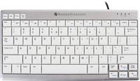 BakkerElkhuizen PC-Tastatur UltraBoard 950 BNEU950WDE, kabellos (Bluetooth), klein, Sondertasten, weiss, grau