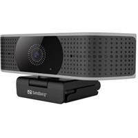Sandberg Pro Elite 4K UHD Webcam with Noise-Reducing Stereo Mic, USB-A/USB-C, 8.3MP, 3840 x 2160, 60fps, Glass Lens, 78° Viewing Angle, 5 Year Warranty
