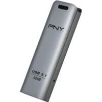 PNY 32GB USB 3.1 Memory Pen, Elite Steel, Capless Sliding Design, Durable Metal Housing