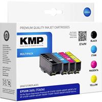 KMP Inkt combipack vervangt Epson Epson 26XL Compatibel Combipack Zwart, Cyaan, Magenta, Geel E149V 1626,4050