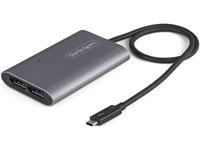 StarTech.com Thunderbolt 3 auf Dual DisplayPort Adapter DP 1.4 - Dual 4K 60Hz oder Single 8K/5K TB3 zu DP Adapter - Mac/Windows - USB/DisplayPort-Adapter - USB-C bis DisplayPort - 46 cm
