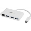 StarTech 3-Port USB 3.0 Hub plus Gigabit Ethernet - USB-C - White