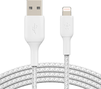 Apple Belkin Boost Braided USB-A naar Lightning kabel - 1 Meter - Wit