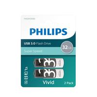 Philips Fm32fd00d - Usb 3.0 32gb - Vivid - Grijs - 2 Stuks