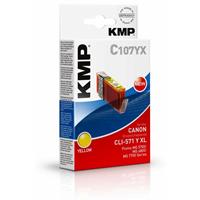 KMP Tintenpatrone  C107YX, kompatibel für CLI571Y XL, gelb