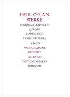 Paul Celan Werke. Historisch-kritische Ausgabe. I. Abteilung: Lyrik und Prosa
