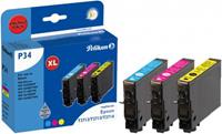 Pelikan Printing Patrone Epson P34 T2715 Promo Pack C/M/G kompatibel (4109705) - 