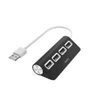 Hama »USB-Hub« Adapter USB Typ A zu USB 2.0 Mini-B, 15 cm, USB-Hub, 4 Ports, USB 2.0, 480 Mbit/s, Schwarz