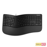 Microsoft Tastatur Ergonomic, ergonomisch, QWERTZ, USB, schwarz