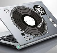 Sticker Laptop DJ draaitafel