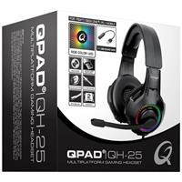 QPAD QH25 Over Ear headset Gamen 7.1 Surround Zwart, RGB