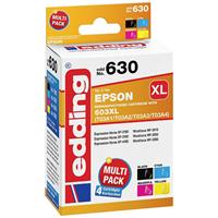 Edding Tinte Kombi-Pack ersetzt Epson 603XL (T03A1/A2/A3/A4) Kompatibel Schwarz, Cyan, Magenta, Gelb