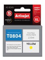 Activejet Activejet AE-804N inkt (vervangt Epson T0804; Supreme; 13,5 ml; geel). Inkjet Cartridge Type: Hoog (XL) rendement, Type kleureninkt: Inkt op pigmentbasis, Volume gekleurde inkt: 13,5 ml, Aan