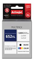 HP (Hewlett Packerd) met Chip ActiveJet AH-M652RX-inkt voor HP-printer; HP 652 F6V25AE / F6V24AE vervanging; Premie; 1 x 20 ml, 1 x 21 ml; zwarte kleur