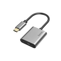 Hama Audio-Adapter, 2in1, USB-C-St. - 3,5-mm-Klinke/USB-C-Buchse, Audio + Laden USB-Soundkarte