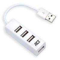 ACT USB Hub 2.0, 4x USB-A, mini, wit