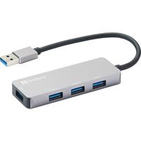 Sandberg USB-A Hub 1xUSB3.0+3x2.0 SAVER USB-Hubs - 4 - Grau