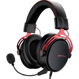 MiPow »Mipow Gaming Over Ear Headset kabelgebunden Stereo Schwarz, Rot Mikrofon-Rauschunterdrückung Lautst« Kopfhörer