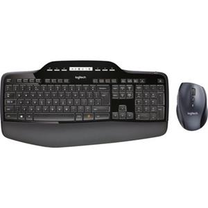 Logitech Logitech Wireless Desktop MK710 - Tastatur - Optisch - QWERTY - Schwar Tastatur- und Maus-Set