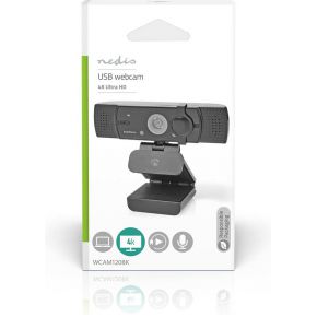 Nedis 4K Full HD Webcam mit Autofocus und eingebautem Mikrofon, USB, schwarz