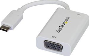 Startech - com usb-c auf vga Videoadapter mit usb Stromversorgung - 1920 x 1200 - Wei - usb Type-C - Mnnlich - 1920 x 1200 Pixel - 1280 x 720 (hd