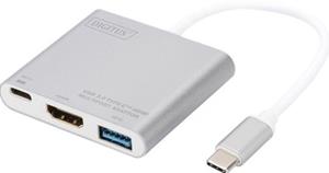 DIGITUS USB 3.0 Multiportadapter, USB-C - HDMI, silber